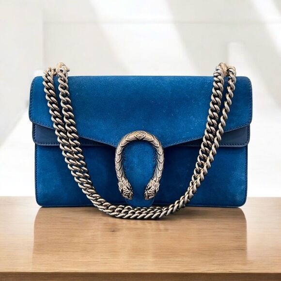 Gucci Blue Suede Dionysus - Picture 1 of 12